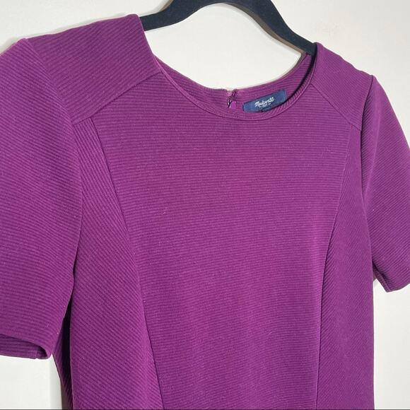 MADEWELL short sleeve crew neck gallerist ponte dress eggplant purple size 2 - Picture 3 of 6